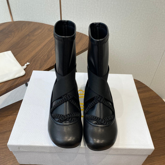 CD Ballet Stretch Boots Black Sheepskin  431503
