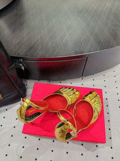 CL 25 Elsa Schiapar Slingback Gold Mirror Cowhide 321605