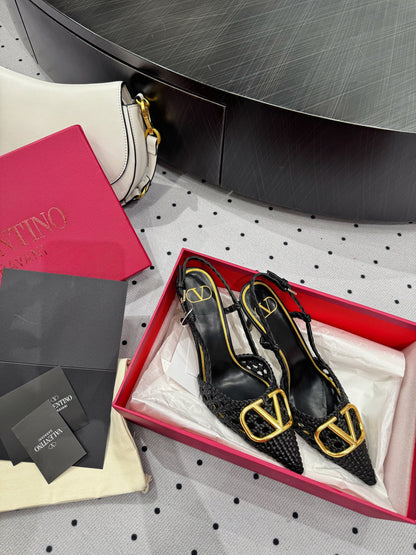VT 25 Weaving Slingback Black Sheepskin 326699