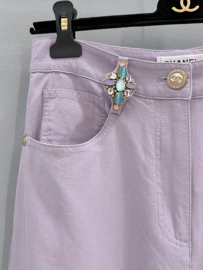 Chanel 2026 Flared Trouser Purple Cotton 267928