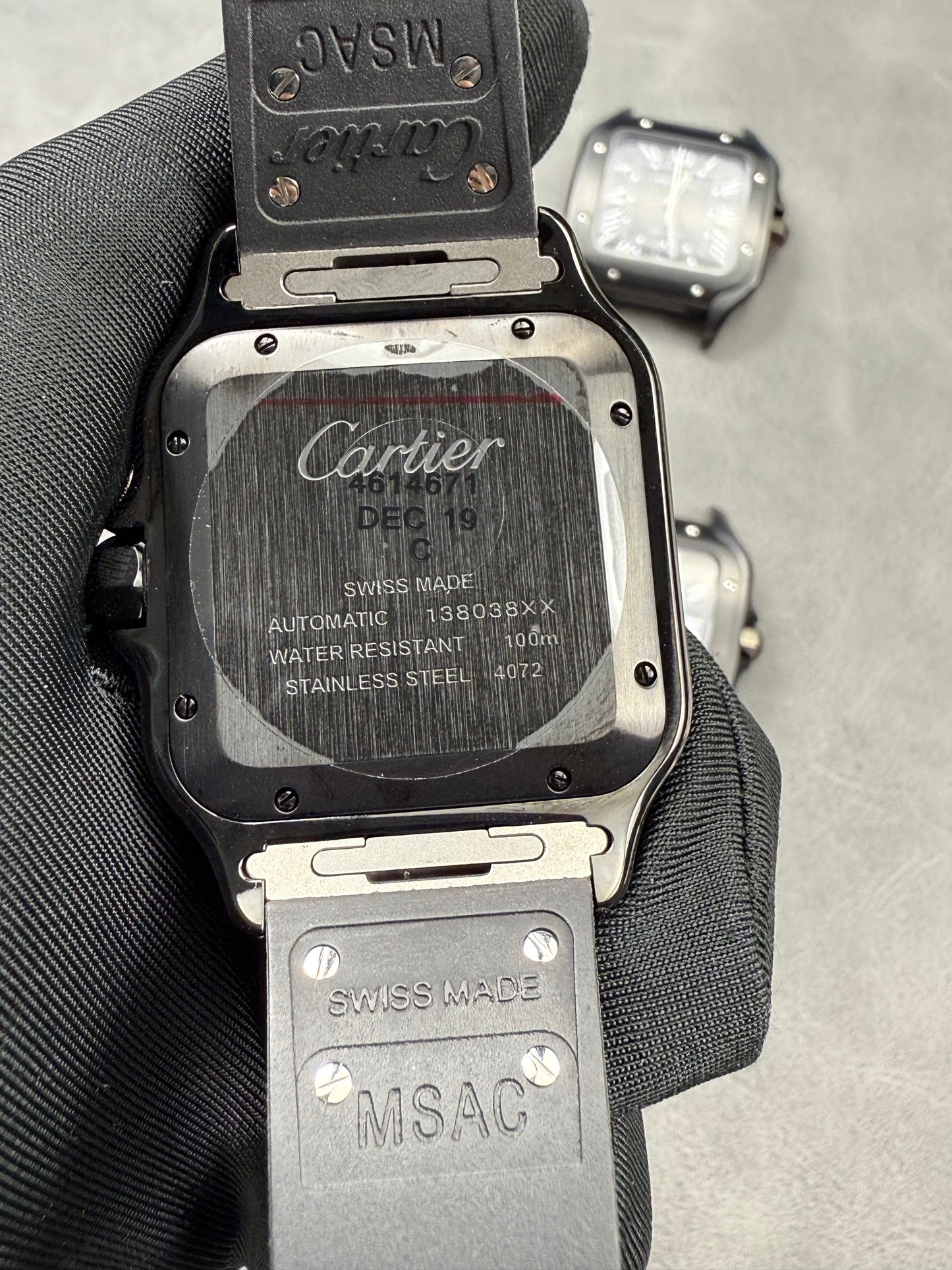 Cartier Men's Santos 39.8mm Black Rubber
