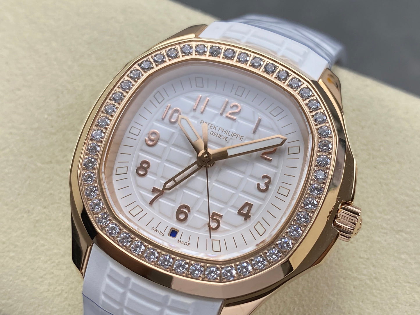 Patek Philippe Aquanaut 38.8mm Rose Gold Case White Rubber Strap