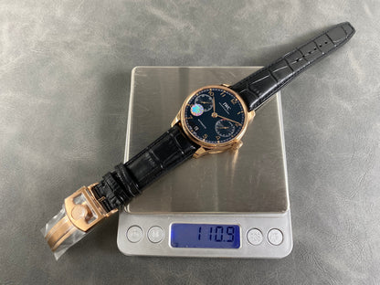 IWC Portuguese 42mm Black Dial Pink Gold Case Leather