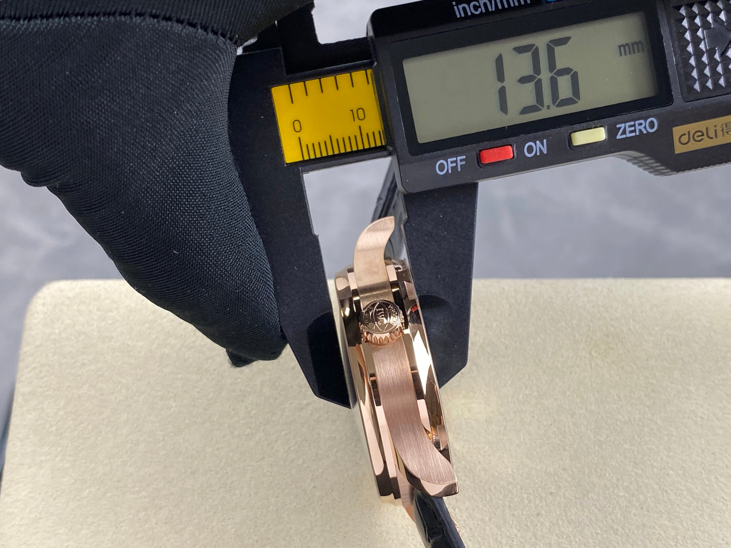 IWC Portuguese 42mm Black Dial Pink Gold Case Leather