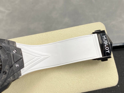 Hublot Big Bang Sang Bleu II Black Magic 45mm Watch White Rubber Strap