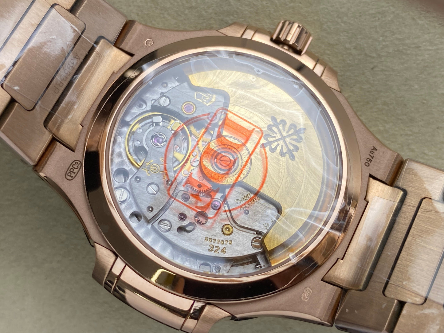 Patek Philippe Nautilus 35.2mm Rose Gold Case White Dial