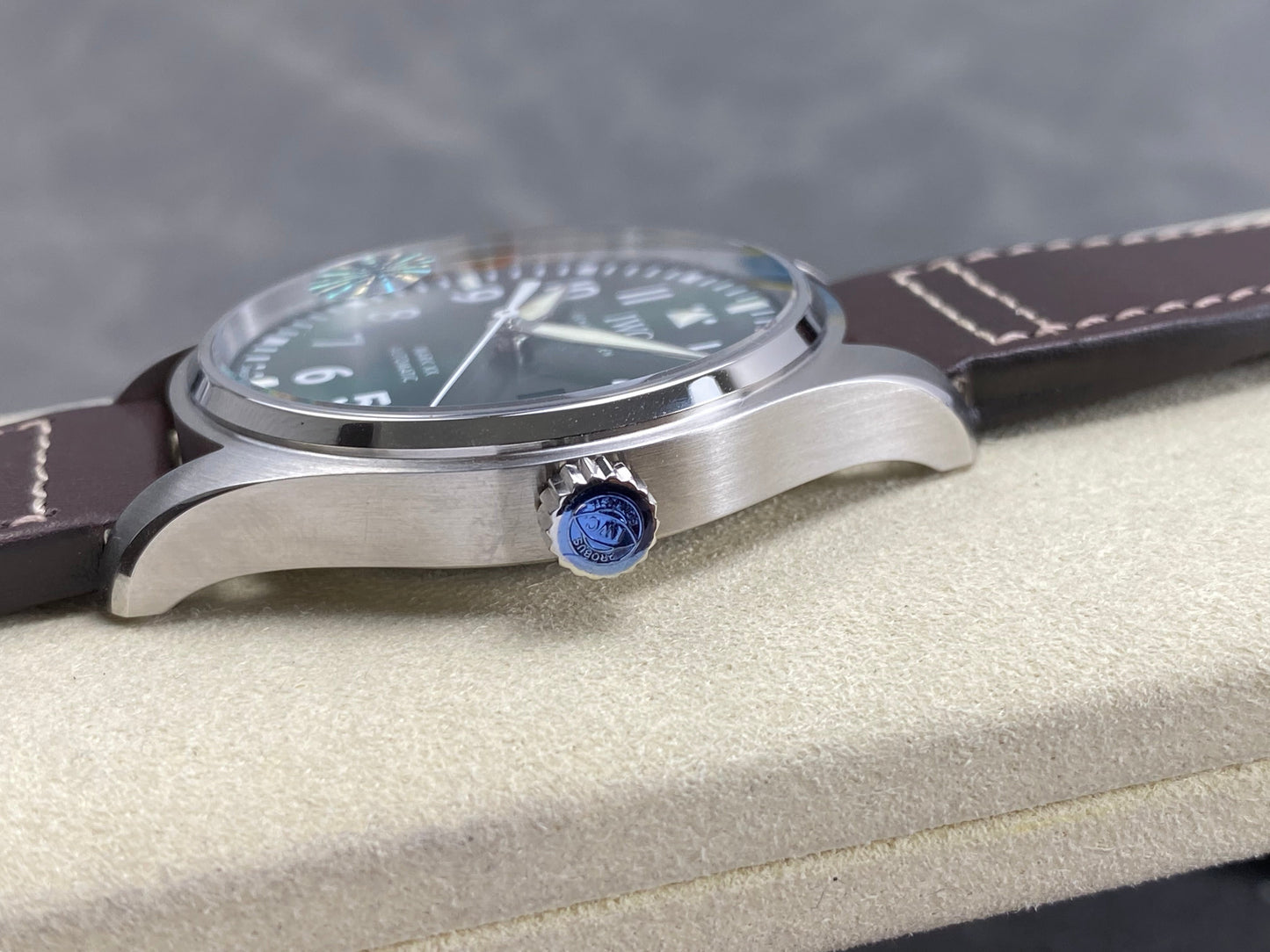 IWC Pilot's Mark XVIII 40mm Green Dial Leather Strap