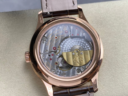 Patek Philippe Perpetual Calendar 39mm Rose Gold Case Brown Leather Strap