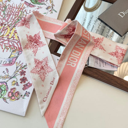 CD Twilly Mini Scarf 105cm  Pink Mulberry Silk 969065