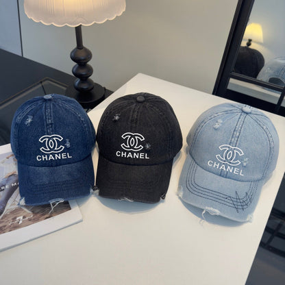 Chanel Baseball Cap Denim Cotton 343547