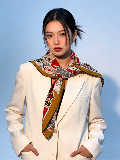 CC 25 Reversible Scarf 135cm Brown Colorful Cashmere 969146
