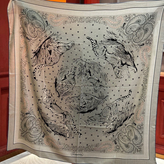 HM 25s Jungle Love Scarf 140cm Gray Cashmere 976285