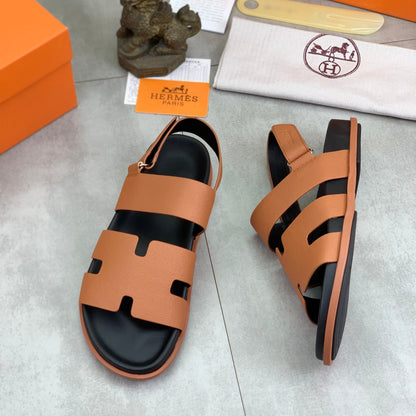 HM Men's Chypre Sandals Brown Calfskin 645505