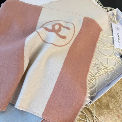CC 25 Scarf 200cm White Pink Lambswool 968390