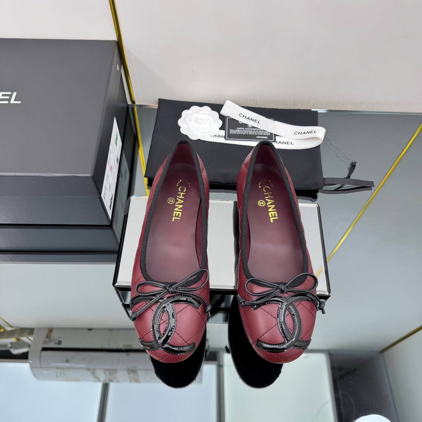 CC 25 Cambon Ballet Flat Quilted Calfskin