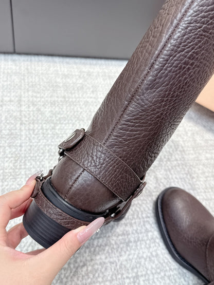 MIU MIU high boots dark brown sheepskin 461851