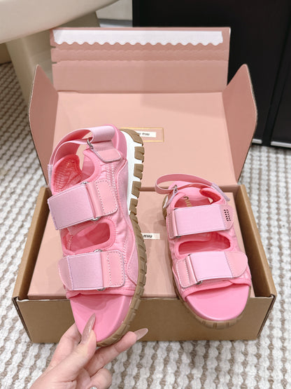 MIU 26 Platform Sandals Pink Leather 632333