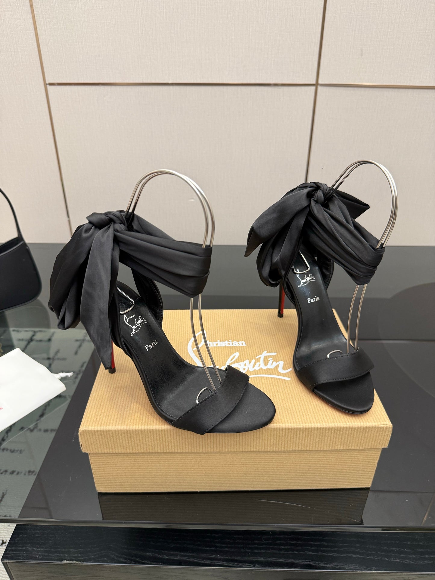 Christian Louboutin 2026 Sevillana 100mm Crepe Sandals Silk Sheepskin 791574