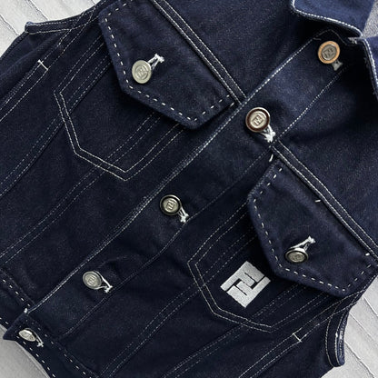 Fendi 25C Embroidered Denim Vest  228894