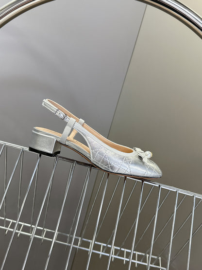 CD 25 Slingback Heel Silver 307174