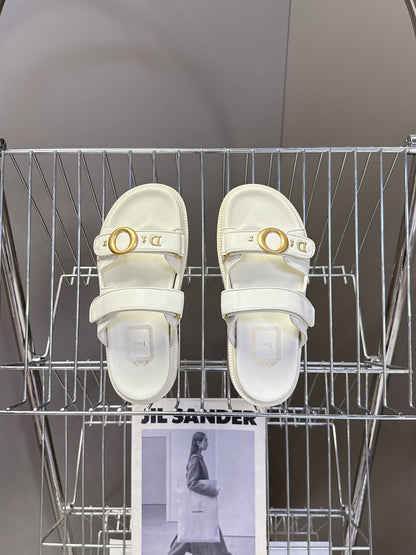 Dior 2026 Velcro Slip-on Sandal White Leather 716902