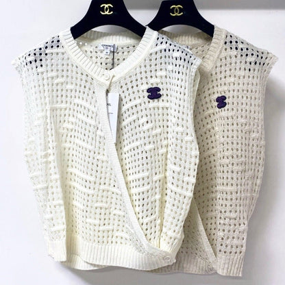 Chanel 2026 V-neck Crochet Knit Vest Acrylic 419420