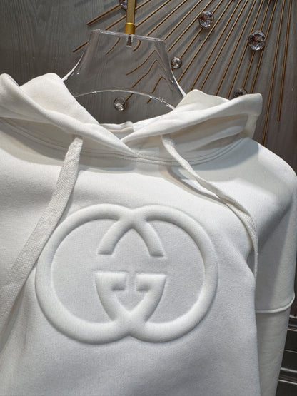 GG 25 Hooded Sweatshirt White Cotton 0021