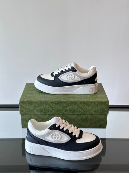 GG Men's Sneaker White Black Cowhide 535204