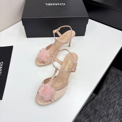CC 25 Corsage Sandals High Heel Silk and Sheepskin 270791