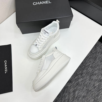 CC 25 Platform Sneaker White Mesh Sheepskin 331750