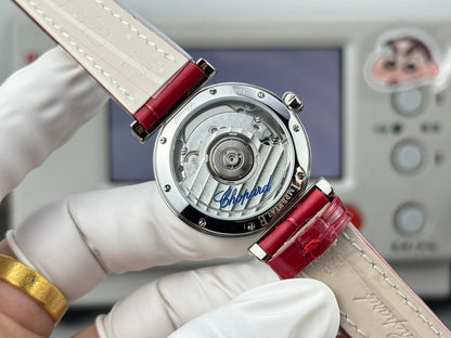 Chopard Imperiale 29mm Sliver Case Burgundy Leather