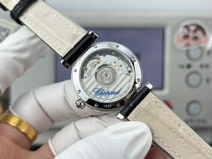 Chopard Imperiale 29mm Sliver Case Black Leather
