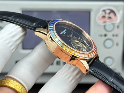 Patek Philippe Grand Complications Sky Moon Tourbillon 42mm Rose Gold Case Rainbow Benzel