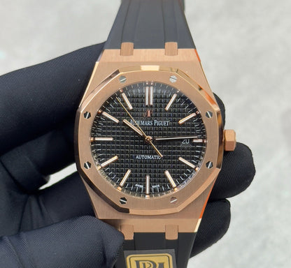 Audemars Piguet Royal Oak Selfwinding 41mm 15400OR Black  Dial Rubber Strap