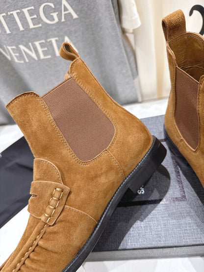 YSL 2025 High-top Loafer Tan Suede 567588