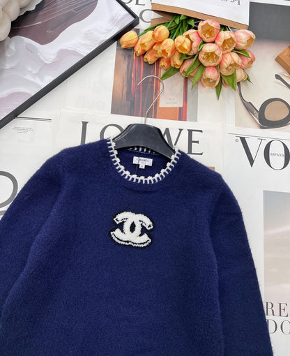 CC 26 Knit Sweater Navy Blue Wool Cashmere 785142