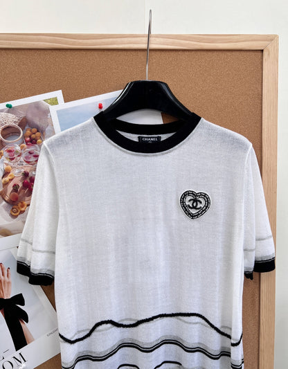 Chanel 2026 Knit Short-Sleeve Top White Cashmere 472931