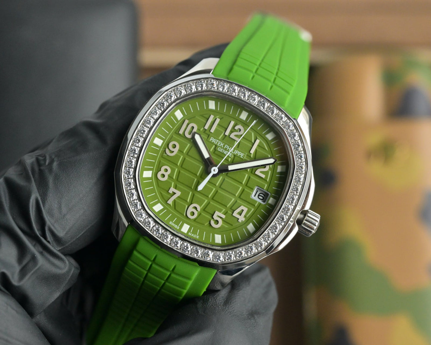 Patek Philippe Nautilus 38.8mm Green Dial Green Strap