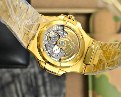 Patek Philippe Nautilus 40mm Yellow Gold Baguette Diamonds Watch