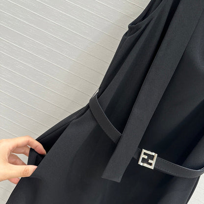 Fendi 25 Sleeveless Dress Black Cotton