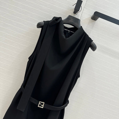 Fendi 25 Sleeveless Dress Black Cotton