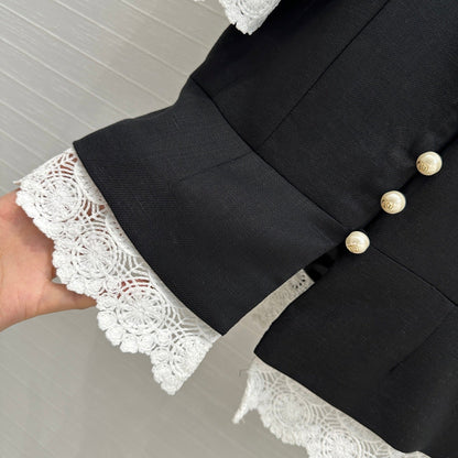 CD 25 Palace Style Jacket Black Linen
