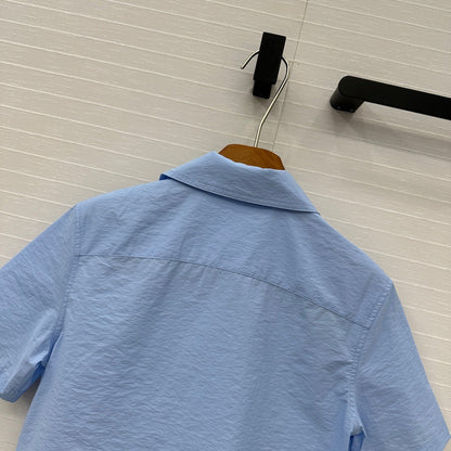 Loewe Short-sleeved Shirt Blue Cotton