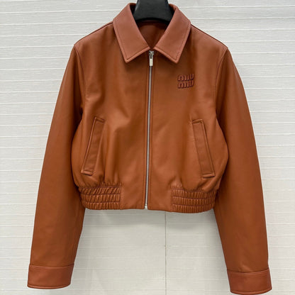 Miu Miu 25 Set Orange Brown Leather