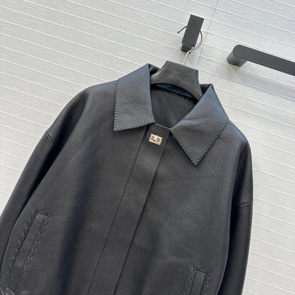 Fendi 25 Leather Jacket Black 0021