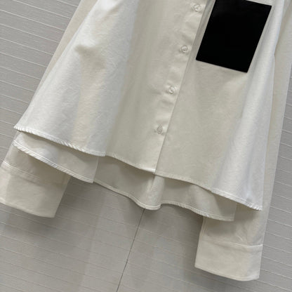 Loewe  A-line Denim Shirt Jacket White Cotton