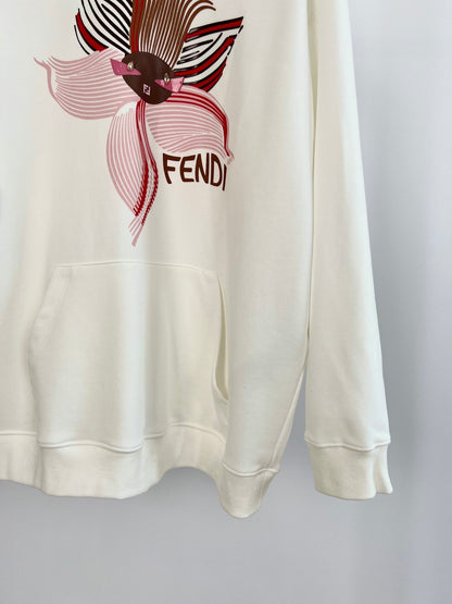 Fendi 25 Hoodie White Cotton 0032
