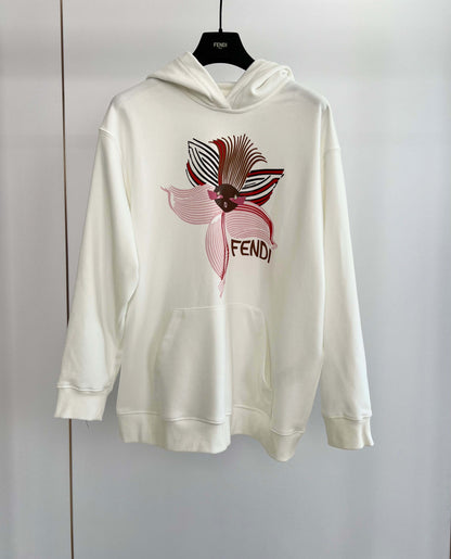Fendi 25 Hoodie White Cotton 0032