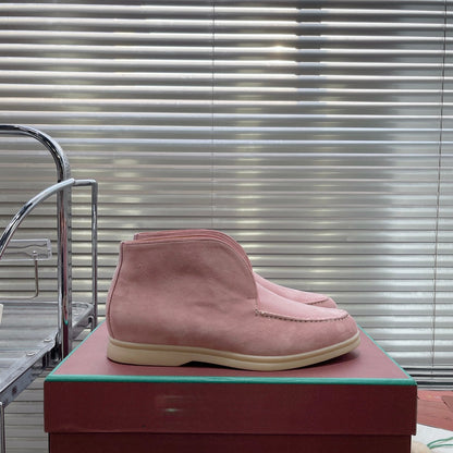open walk chukka boot light pink suede