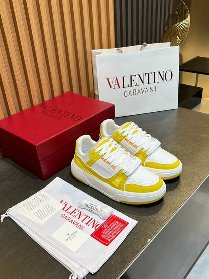 VT 25S Couple Sneakers White Yellow Calfskin 563109